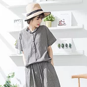 【慢。生活】棉料格子居家休閒襯衫 80181　FREE灰格