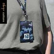 珠友 迷彩可調式證件套繩組/工作證套/票卡夾/萬用票夾(直式)02藍