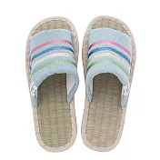 【BISQUE】榻榻米涼爽刺繡拖鞋M號 ‧天藍