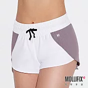 Mollifix瑪莉菲絲 微光拼色極短褲 (白+灰)S
