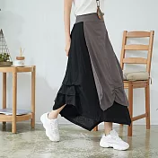 【慢。生活】雙層抓皺棉麻長裙 8228 FREE灰色