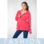 【2F韓衣】老鼠印花抗UV防曬外套-F桃紅