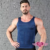 【天使霓裳】塑身衣 型男速成 140D修身坦克背心M深藍