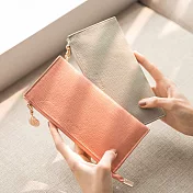 CHENSON讓錢住飯店 超薄牛皮長夾蜜桃粉(W00018-LO)
