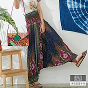 【潘克拉】繽紛孔雀飛鼠連身褲 TM702 FREE藍色