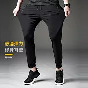 【KISSDIAMOND】情侶透氣全網眼冰絲運動排汗速乾褲(涼感/超彈力/瑜珈/居家/男女款黑色L-5XL)L男款/黑色