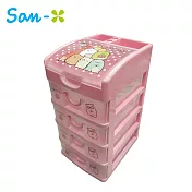 【日本正版授權】角落生物 四抽 塑膠收納盒 抽屜盒 桌面收納 角落小夥伴 -粉色款