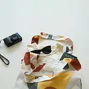 Dailylike 摺疊購物袋單肩包L-13幾何藝術