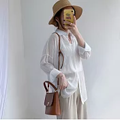 【那木】珠光微透防晒空調襯衫(2色)    FREE白色