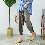 【慢。生活】文藝色織休閒蘿蔔褲 919 FREE綠色