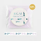 【BGM】和紙膠帶 細版金箔Life系列 ‧水藍領結