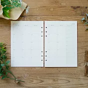 A5-25K│2020年度月計畫內頁│介紙1.0 鋼筆適用紙│6孔
