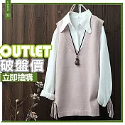 adora Ｖ領馬甲短款針織背心2XL粉色