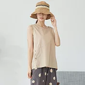 【慢。生活】純色寬版背心 21091 FREE卡其