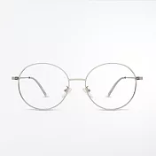 【ASLLY】典雅質感亮銀圓框濾藍光眼鏡