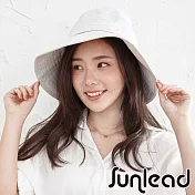 Sunlead 小顏效果。防曬寬緣可折邊透氣遮陽帽 (米白色)