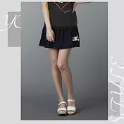 【2F韓衣】休閒假兩件運動風短裙-FREE深藍