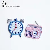 手創DIY｜刺繡裝飾貼2枚入．鬧鐘&收音機