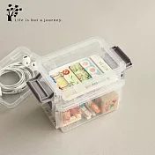 MINI STORAGE．多層防塵‧文具迷你置物箱 (113*82*40mm*1,113*82*60mm*1) 2 PCS．灰色