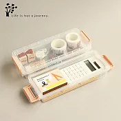 MINI STORAGE．多層防塵‧文具迷你置物箱( 195*82*30 mm) 2 PCS．藕色