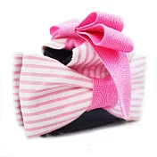 【PinkyPinky Boutique】氣質條紋蝴蝶結 抓夾 (粉紅色)