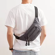 1818 兩夾層6口袋輕量腰包&胸包 灰(X19030-2)