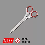 【ALLEX林刃物】事務用短刃剪刀165mm-紅