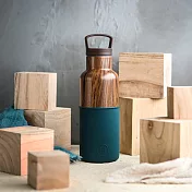 美國HYDY時尚保溫水壺_孔雀綠-木紋瓶 480ml 不銹鋼保溫水瓶