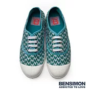 BENSIMON 法國國民鞋 季節限定 復古印花綁帶款 (女)-GreenEU36Green