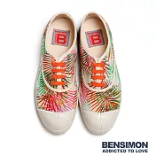 BENSIMON 法國國民鞋 季節限定 (女) 葉片印花綁帶款-Multico EU37Multico