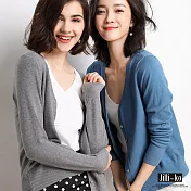 【Jilli~ko】薄款羊毛開扣針織衫 576 FREE灰色