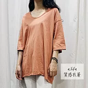 【e.life 質感衣著】她的調色盤｜寬鬆素色上衣 六色 110026119F橘