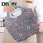 【OMORY】手提防潑水鋁箔保溫/保冷兩用便當袋-玫瑰花
