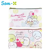 【日本正版授權】角落生物 皮革 扁筆袋/鉛筆盒/筆袋/收納包 角落小夥伴 -冰淇淋款