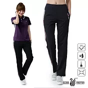 【遊遍天下】台灣製女款彈力修身抗UV吸濕排汗修身運動休閒長褲(GP1010)M黑色