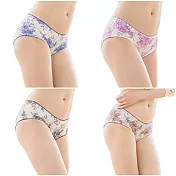 【K’s 凱恩絲】有氧蠶絲古典華麗冰涼感青花瓷內褲-4件組 M4色各1件