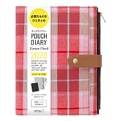 MIDORI Pouch Diary 2020手帳收納包(A5)-花呢格紋粉