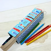 手縫ok!－盒子筆袋-鉛筆藍(拼布材料包)