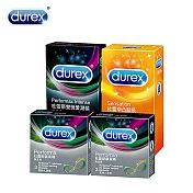 【Durex 杜蕾斯】雙悅愛潮裝保險套12入+飆風碼裝3入*2盒+凸點裝12入