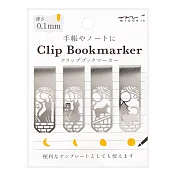 MIDORI 蝕刻工藝花窗書籤夾-月亮貓