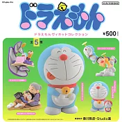 【日本正版授權】全套5款 扭蛋One 哆啦A夢 公仔 扭蛋/轉蛋 小叮噹 場景收藏 KAIYODO 海洋堂 082671