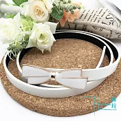 【Hera 赫拉】經典蝴蝶結黑白細版腰封/腰帶-2色白