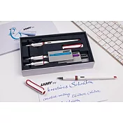 LAMY JOY喜悅系列 限量經典白桿紅夾鋼筆禮盒白桿紅夾