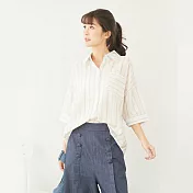 【慢。生活】配色直條薄款襯衫 323 FREE淺藍條