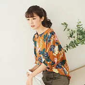 【慢。生活】古典玫瑰印花衫 7225-1 FREE咖啡