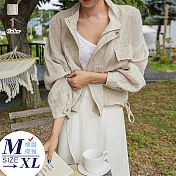 【A.Cheter】韓國忠清南道高端盛竹麻棉細緻外套#105117M卡其