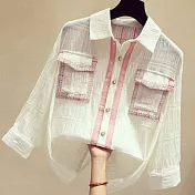 【初色】復古男友風襯衫-共2色-94029(M-2XL可選)M粉色