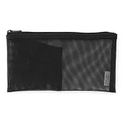 [MUJI無印良品]尼龍網眼筆袋/附袋/黑.約8x17cm