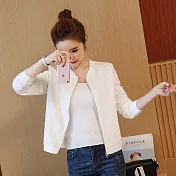 【Jilli~ko】立體花紋面料外套 J7097 FREE白色