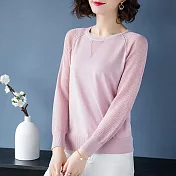 【Jilli~ko】領口V型修飾針織衫 766 FREE淺粉色